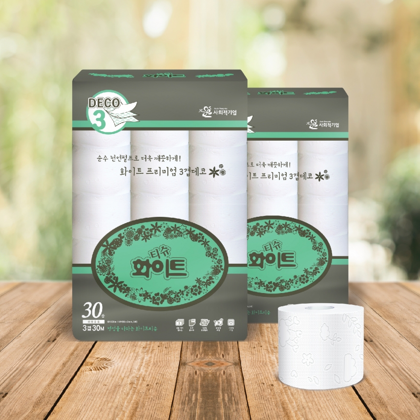 [원주]무향 무형광 화이트 화장지 3겹 30m 30롤 - 강원곳간.com
