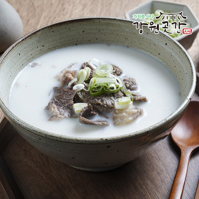 진한 한우 사골 한뚝배기 곰탕 500g 한우스지 도가니 150g - 강원곳간.com