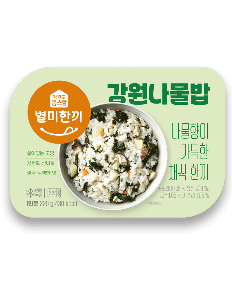 홈스랑 냉동도시락 덮밥 6팩세트(매운잡채밥 횡성한우불고기 나물밥 시래기보리밥 더덕 비빔밥) - 강원곳간.com