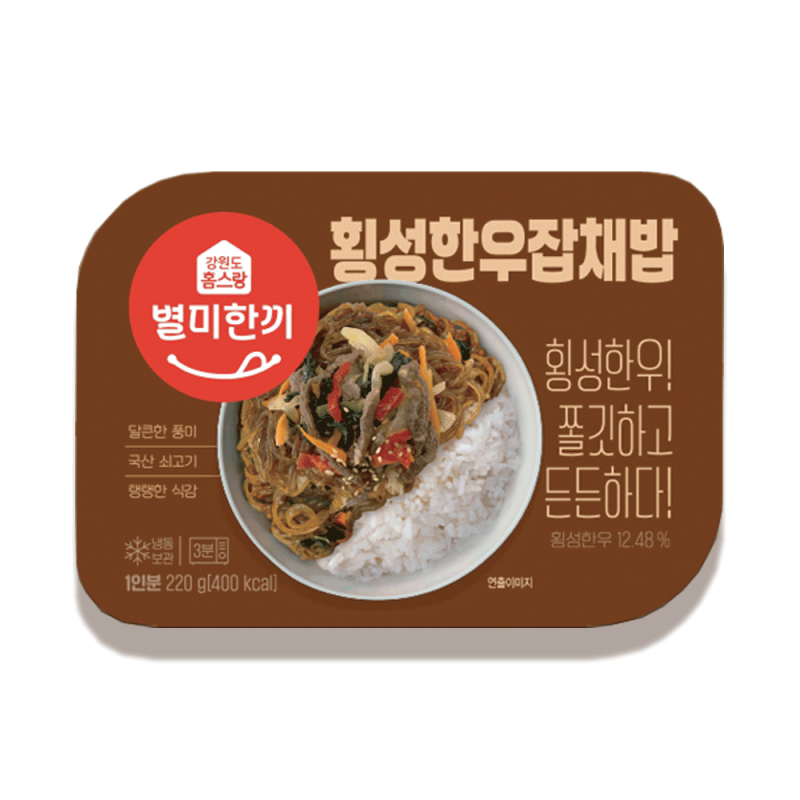 홈스랑 냉동도시락 덮밥 6팩세트(매운잡채밥 횡성한우불고기 나물밥 시래기보리밥 더덕 비빔밥) - 강원곳간.com